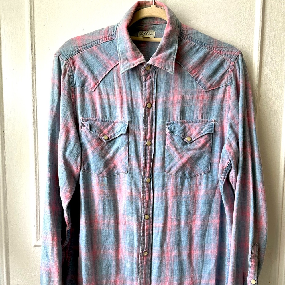 J Crew western pearl snap shirt